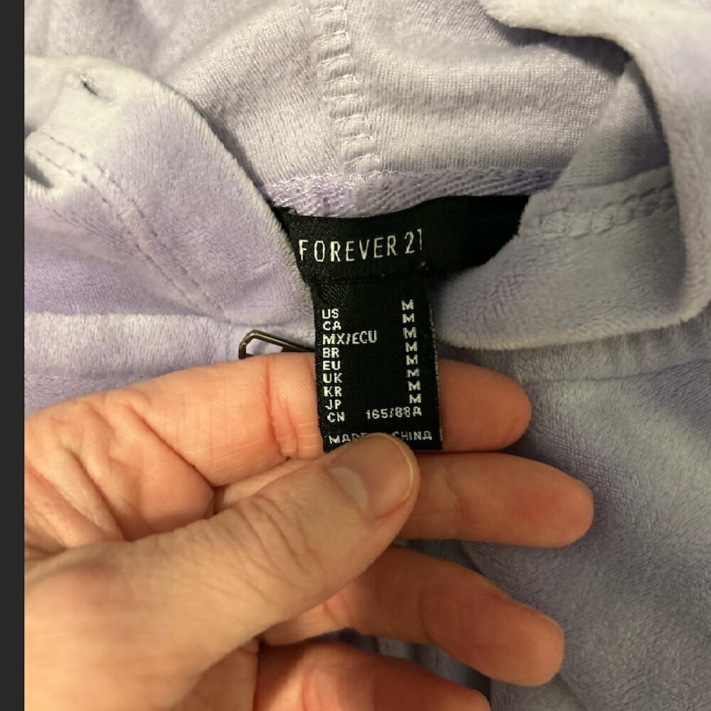 Light blue cropped zip up hoodie velvet - Picture 8 of 8